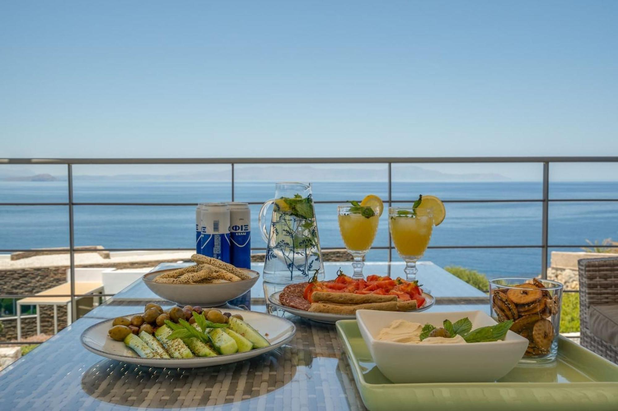 Chorafakia Villa Hemera Ocean View Private Heated Pool מראה חיצוני תמונה