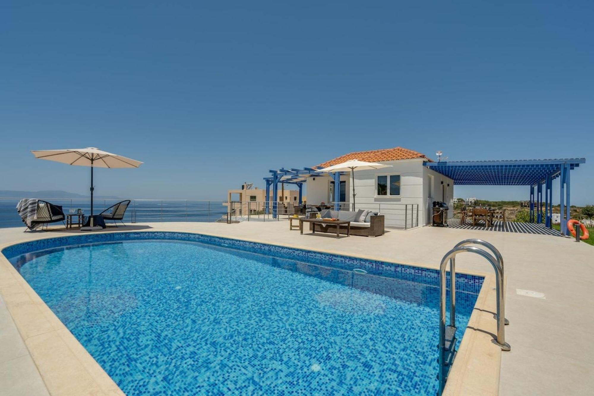 Chorafakia Villa Hemera Ocean View Private Heated Pool מראה חיצוני תמונה